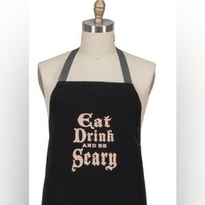 NWT H5259 Eat Drink be scary black chef apron Halloween costume